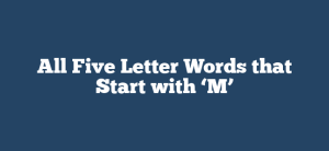 word start with m 5 letters